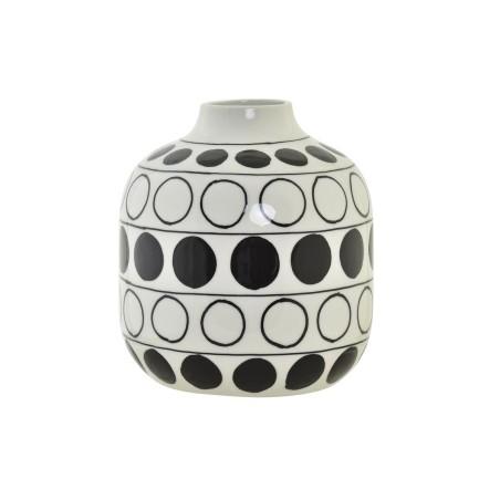 Jarrón DKD Home Decor Porcelana Negro Blanco Moderno Círculos 16 x 16 x 18 cm