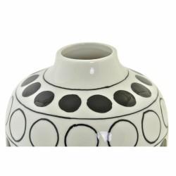 Jarrón DKD Home Decor Porcelana Negro Blanco Moderno Círculos 16 x 16 x 18 cm