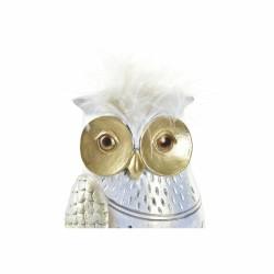 Figura Decorativa DKD Home Decor Blanco Dorado Búho 6,5 x 7 x 13 cm