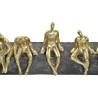 Figura Decorativa DKD Home Decor Dorado Resina Gris oscuro Personas Moderno (45,3 x 6,8 x 13,7 cm)