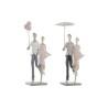 Figura Decorativa DKD Home Decor Gris Rosa 18 x 10 x 37 cm Pareja (2 Unidades)