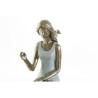 Figura Decorativa DKD Home Decor Azul Dorado Mujer 13 x 8,5 x 17,5 cm
