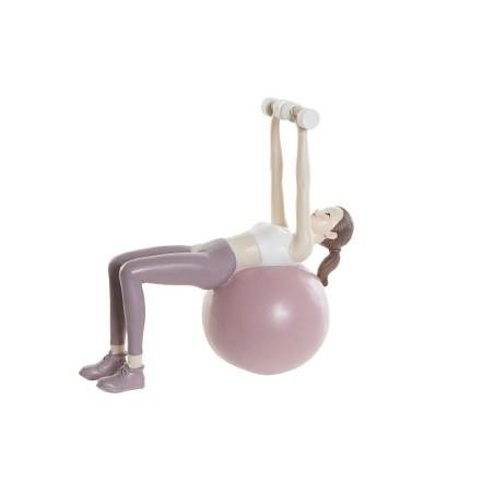 Figura Decorativa DKD Home Decor Rosa Yoga Scandi 18,5 x 8 x 17,5 cm