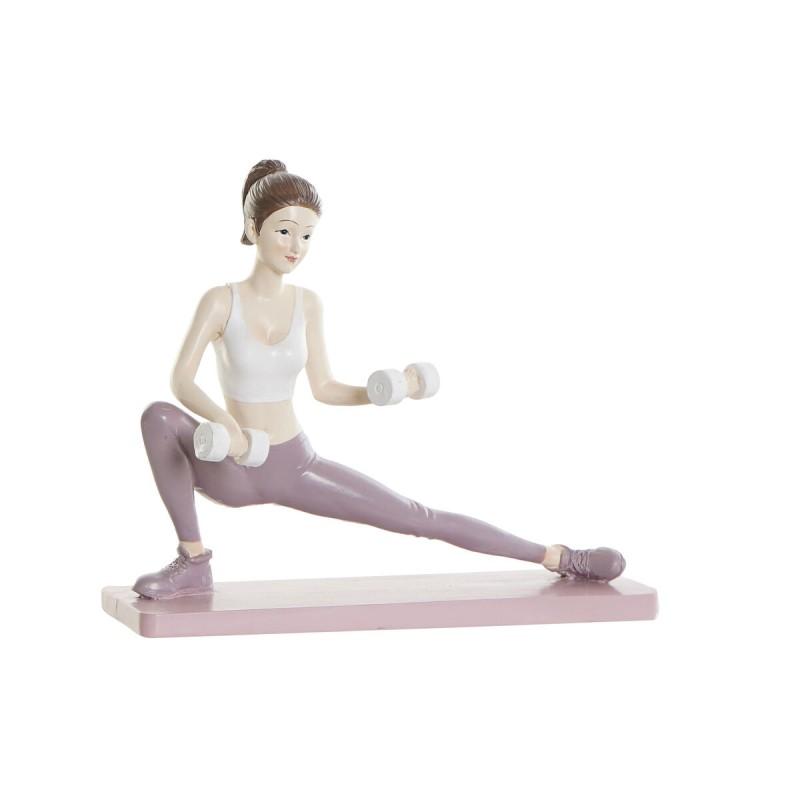 Figura Decorativa DKD Home Decor Rosa Yoga Scandi 20 x 8 x 16,5 cm