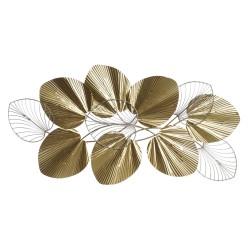 Decoración de Pared DKD Home Decor Dorado Metal Hoja de planta (100 x 5,5 x 51 cm)