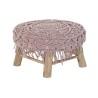 Reposapiés DKD Home Decor 48 x 48 x 30 cm Natural Madera Marrón Rosa claro Macramé Boho