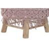 Reposapiés DKD Home Decor 48 x 48 x 30 cm Natural Madera Marrón Rosa claro Macramé Boho