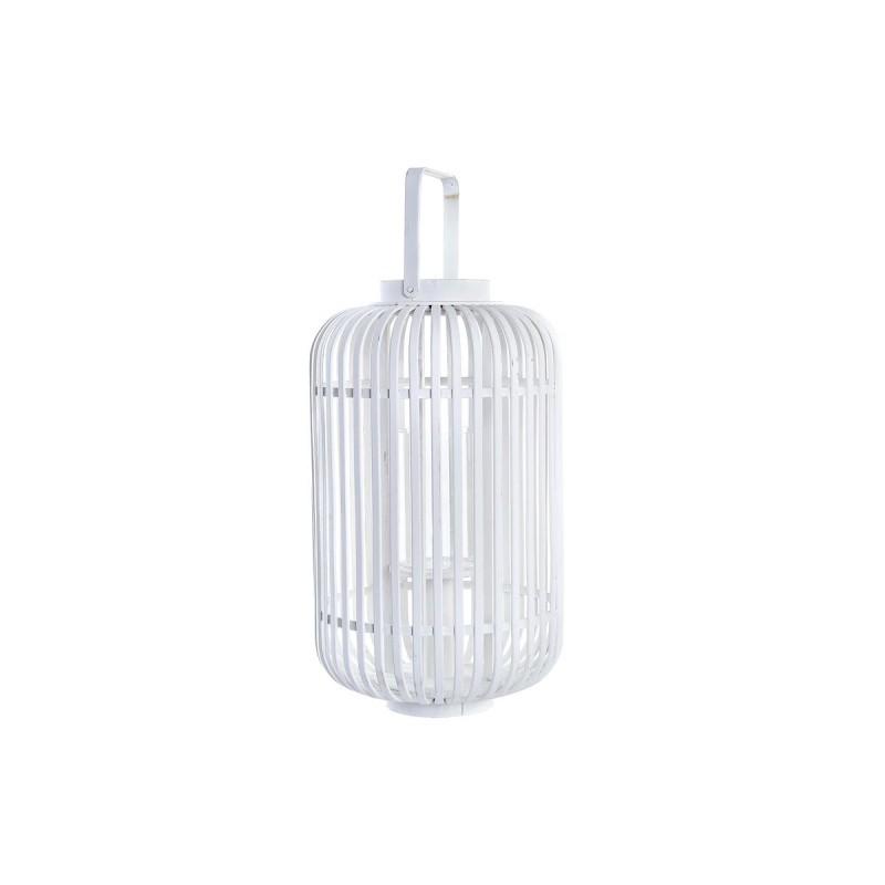 Farol DKD Home Decor Cristal Blanco Bambú (28 x 28 x 47 cm)