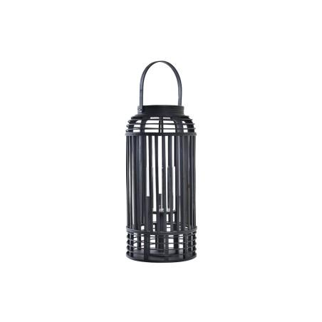 Farol DKD Home Decor Cristal Negro Bambú (24 x 24 x 51 cm)