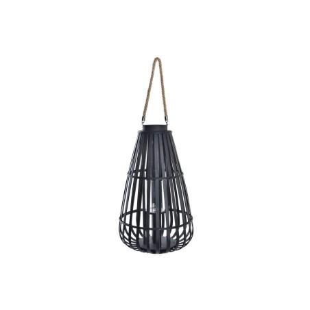 Farol DKD Home Decor 35 x 35 x 60 cm Cristal Negro Bambú Tropical