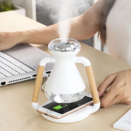 Humidificador Difusor de Aromas y Cargador Inalámbrico 3 en 1 Misvolt InnovaGoods