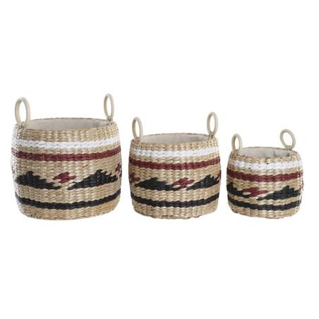 Juego de Cestas DKD Home Decor Fibra natural (30 x 30 x 25 cm)