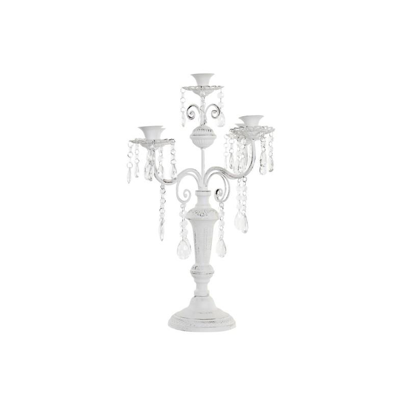 Candelabro DKD Home Decor Blanco Acrílico Metal 41 x 41 x 56,5 cm