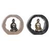 Figura Decorativa DKD Home Decor Negro Dorado Buda Oriental 20,8 x 6 x 18,5 cm (2 Unidades)