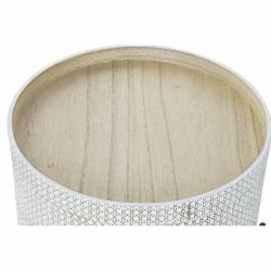 Mesa auxiliar DKD Home Decor Blanco Marrón Dorado Metal Madera MDF 45 x 45 x 39 cm