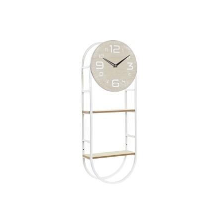 Reloj de Pared DKD Home Decor Natural Metal MDF Blanco (25,5 x 11,5 x 71 cm)