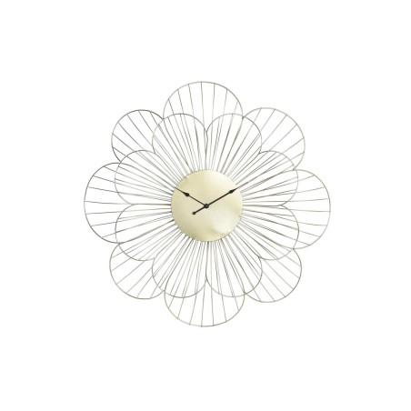 Reloj de Pared DKD Home Decor Flor Dorado Metal (57 x 4 x 57 cm)