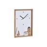 Reloj de Pared DKD Home Decor Blanco Marrón Madera Casas Urbano 20 x 4 x 30 cm