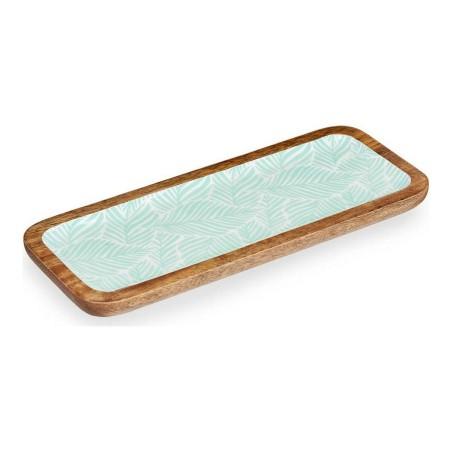 Centro de Mesa Blanco Marrón Verde Hoja de planta 38 x 15 cm