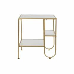 Mesa auxiliar DKD Home Decor Dorado Metal MDF Blanco (50 x 40 x 55,5 cm)