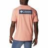 Camiseta de Manga Corta Hombre Columbia North Cascades Salmón