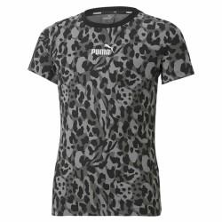 Camiseta de Manga Corta Infantil Puma Alpha AOP Negro