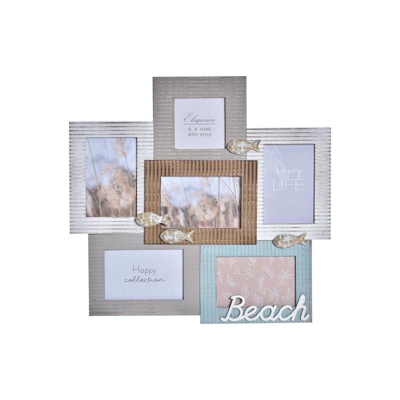 Marco de Fotos DKD Home Decor Beach 46,5 x 2 x 44,5 cm Madera Marinero