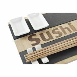 Set de Sushi DKD Home Decor Negro Natural Bambú Pizarra Oriental 25 x 22 x 3 cm