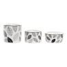 Set de Aperitivo DKD Home Decor Blanco/Negro Bambú Gres Hojas Cottage 3 Piezas 8 cm 20 x 20 x 8 cm