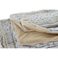 Manta DKD Home Decor Salvaje 130 x 170 x 2 cm Beige Blanco Montaña