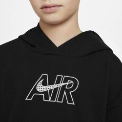 Sudadera con Capucha Niña AIR FT CROP HOODIE Nike DM8372 010 Negro