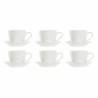 Juego de Tazas de Café DKD Home Decor Natural Madera de caucho Blanco Gres 150 ml