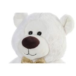 Oso de Peluche DKD Home Decor Pajarita Blanco Dorado Metal Infantil Oso 30 x 40 cm 25 x 25 x 30 cm