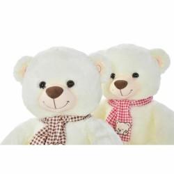 Oso de Peluche DKD Home Decor Rojo Blanco Burdeos Infantil 20 x 20 x 50 cm (2 Unidades)