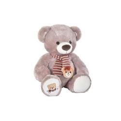 Oso de Peluche DKD Home Decor Blanco Bufanda Marrón Infantil Oso 50 x 30 x 60 cm