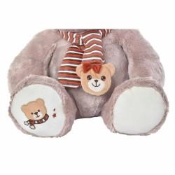 Oso de Peluche DKD Home Decor Blanco Bufanda Marrón Infantil Oso 50 x 30 x 60 cm