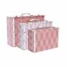 Juego de Cajas Decorativas DKD Home Decor Lienzo Madera (40 x 31 x 15 cm)