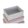 Set de Cajas Organizadoras Apilables DKD Home Decor Dorado Blanco Rosa claro Cartón (43,5 x 33,5 x 15,5 cm)