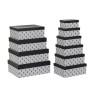 Set de Cajas Organizadoras Apilables DKD Home Decor Negro Blanco Cartón