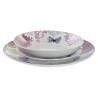 Set de Vajilla DKD Home Decor Mariposa Azul Blanco Verde Rosa Porcelana (18 Piezas)