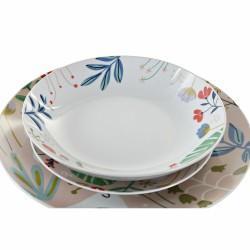 Set de Vajilla DKD Home Decor Multicolor Flores Porcelana (18 pcs)