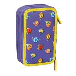 Plumier Triple SuperThings Guardians of Kazoom Morado Amarillo (36 Piezas)