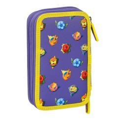 Plumier Doble SuperThings Guardians of Kazoom Amarillo Morado (28 piezas)