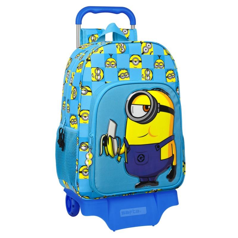 Mochila Escolar con Ruedas Minions Minionstatic Azul (33 x 42 x 14 cm)