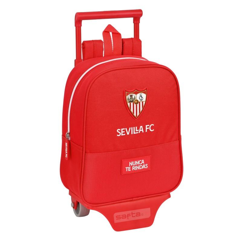 Mochila Escolar con Ruedas Sevilla Fútbol Club Rojo (22 x 27 x 10 cm)