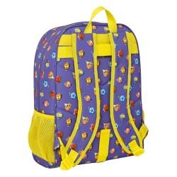 Mochila Escolar SuperThings Guardians of Kazoom Morado Amarillo (32 x 42 x 14 cm)