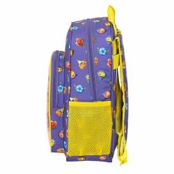 Mochila Escolar SuperThings Guardians of Kazoom Morado Amarillo (27 x 33 x 10 cm)