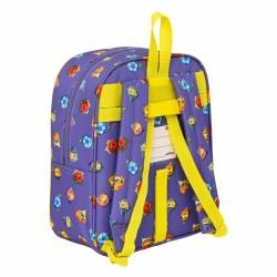 Mochila Escolar SuperThings Guardians of Kazoom Morado Amarillo (22 x 27 x 10 cm)