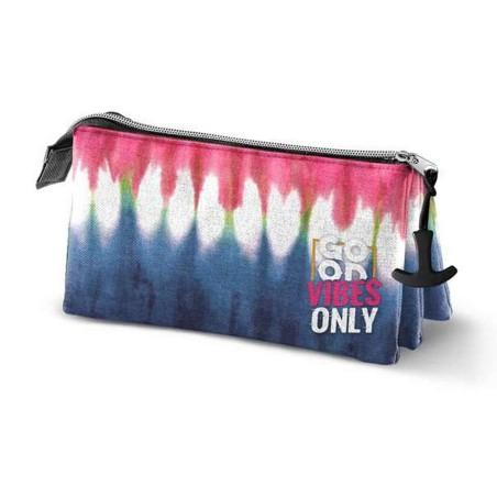 Portatodo Triple Karactermania Eco Omp! Good Vibes Only Tie Dye Denim (23 x 11 x 10 cm)