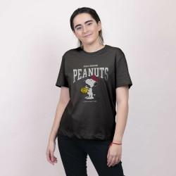 Camiseta de Manga Corta Mujer Snoopy Negro